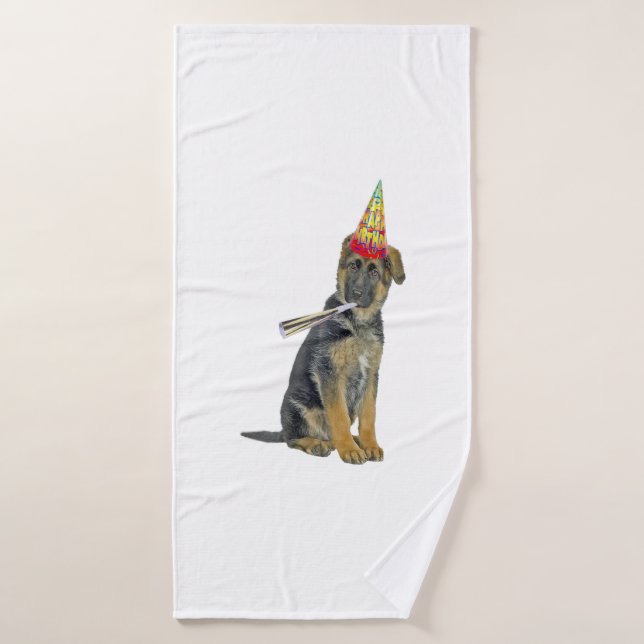Toalha De Banho Aniversário do german shepherd (Toalha de Banho)