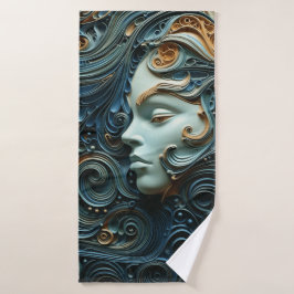 Toalha De Banho Arte 3D da Mulher Moonlit