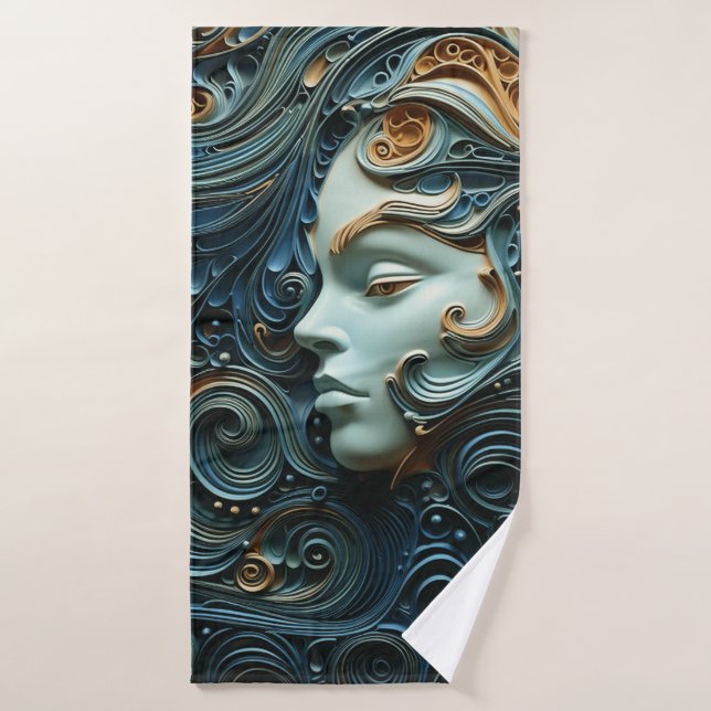 Toalha De Banho Arte 3D da Mulher Moonlit (Toalha de Banho)