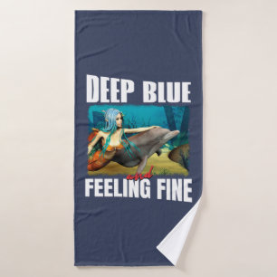 Toalha De Banho Arte de Sereia de Oceano Azul Sentimental