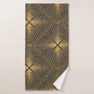 Toalha De Banho Arte Deco Padrão Geométrico Sem Olhos. Elegante 