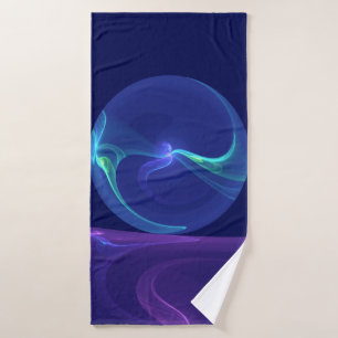 Toalha De Banho Arte Fractal Abstrato de Sonho Azul Luminoso