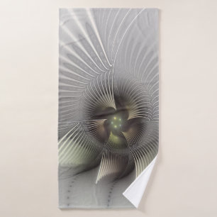 Toalha De Banho Arte fractal de forma 3D abstrata moderna