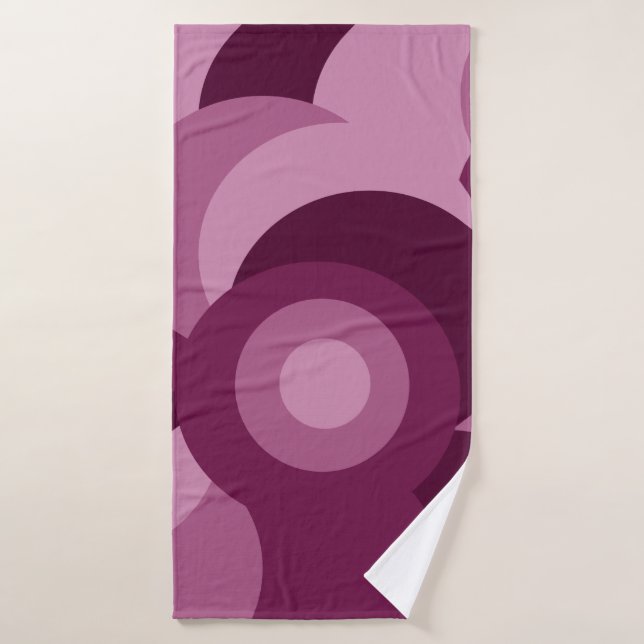 Toalha De Banho Arte moderna abstrata com círculos rosa e roxo (Toalha de Banho)