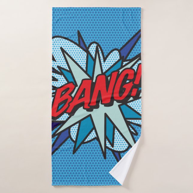 Toalha De Banho Arte Pop de Quadrinhos Retrô Divertida BANG (Toalha de Banho)