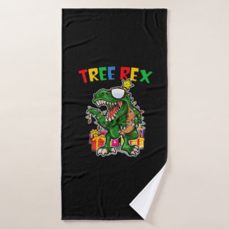 Toalha De Banho Árvore do Dinossauro de Natal Rex