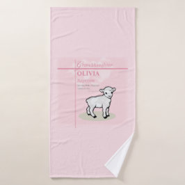 Toalha De Banho Avô Baptism Lâmpada Rosa Personalizada