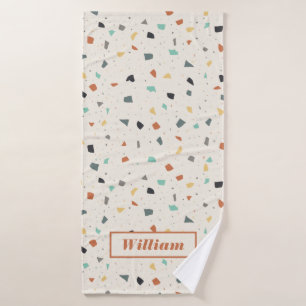 Toalha De Banho Azulejo Terrazzo Confetti Modern Style Personaliza