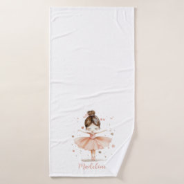 Toalha De Banho Ballerina Personalizado Name Girly