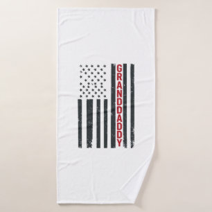 Toalha De Banho Bandeira Americana Avô Design Patriótico Vintage_