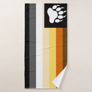 Toalha De Banho Bandeira do Orgulho dos Ursos Gays e Pata de Urso