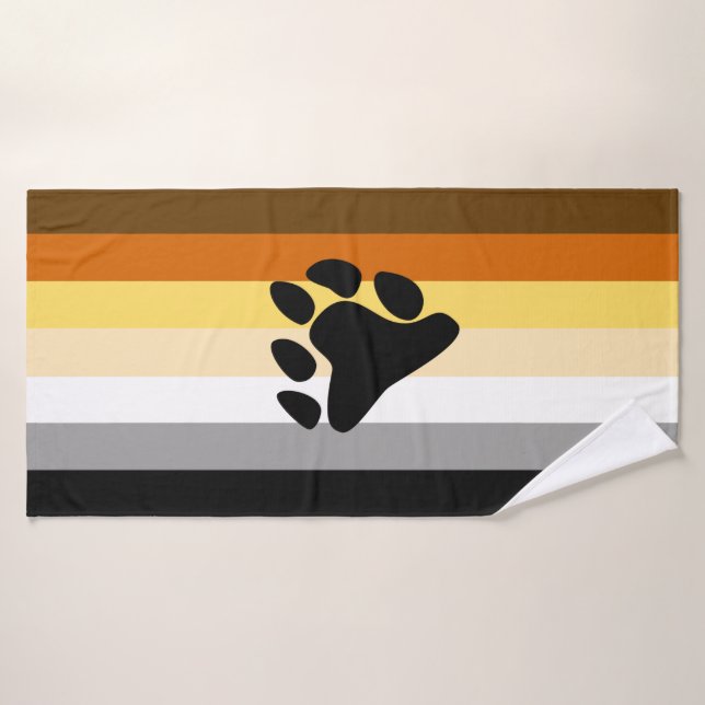 Toalha De Banho Bandeira do Orgulho Urso com Pata (Toalha de Banho)