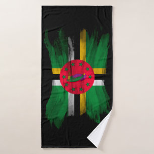 Toalha De Banho Bandeira Dominica pincel derrame, bandeira naciona
