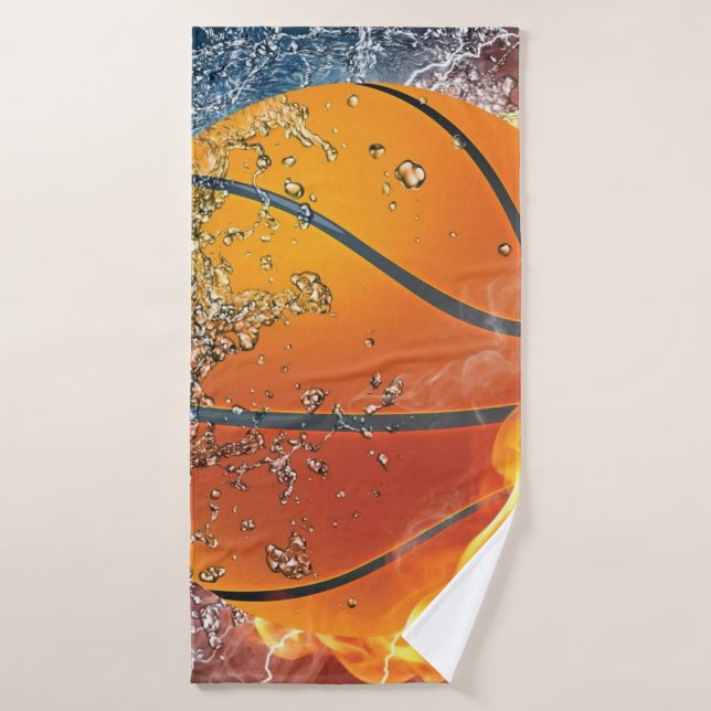 Toalha De Banho Basquete flamejante (Toalha de Banho)