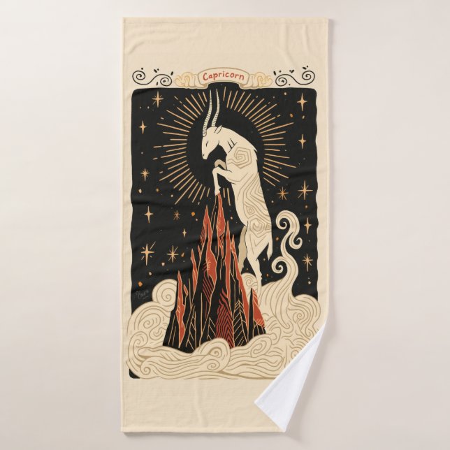 Toalha De Banho Bath Towel Capricorn Celestial Arte Zodiac (Toalha de Banho)