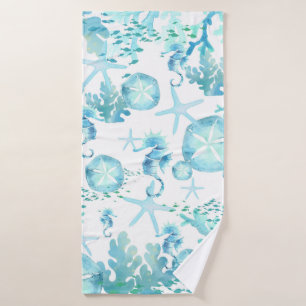 Toalha De Banho Bath Towel Teal Blue Seacavalo Sandól Seashell