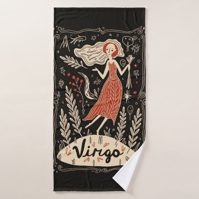 Toalha De Banho Bath Towel Virgo Celestial Zodiac Art (Toalha de Banho)