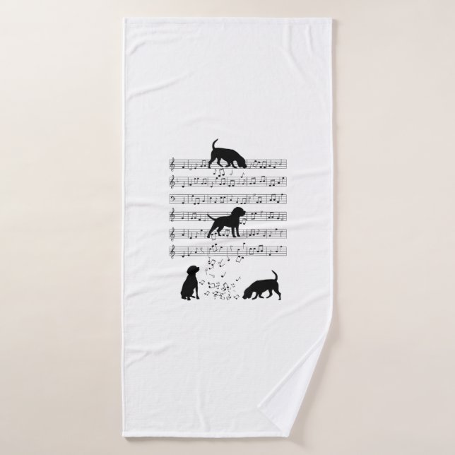 Toalha De Banho Beagle dog Music Note Clef Musical Cute Beagle do (Toalha de Banho)