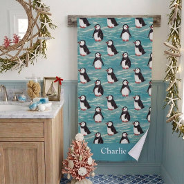 Toalha De Banho Bebê Pinguim Kids Costeiro
