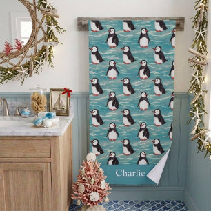 Toalha De Banho Bebê Pinguim Kids Costeiro