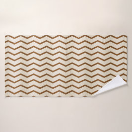 Toalha de banho Bege e Marrom Zigzag