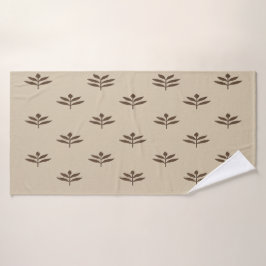 Toalha De Banho Beige e Brown Leaves