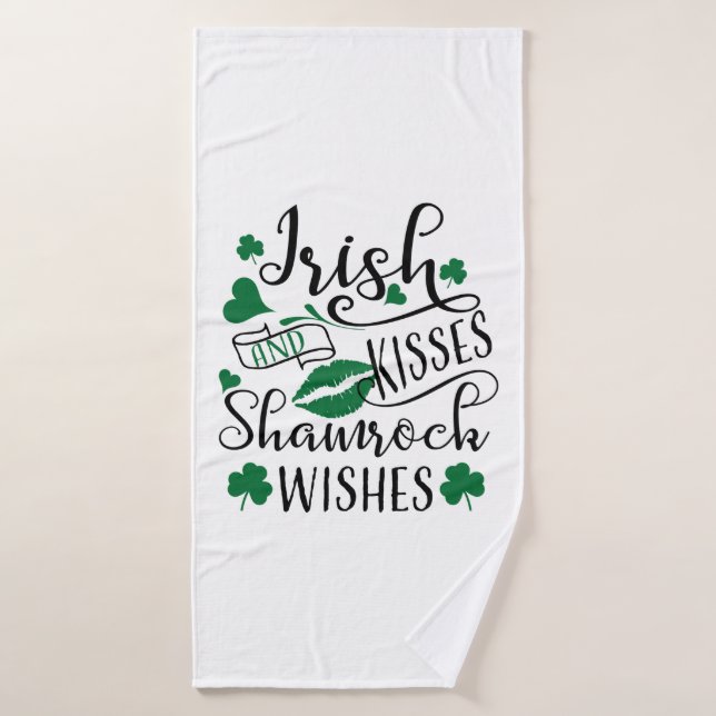 Toalha De Banho Beijos Irlandeses e Desejos de Shamrock (Toalha de Banho)