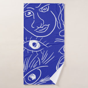 Toalha De Banho Beleza perfeita face um desenho de linha isolado e