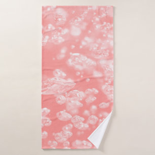 Toalha De Banho Belo boque, bolhas de ar, rosa claro de abstrato