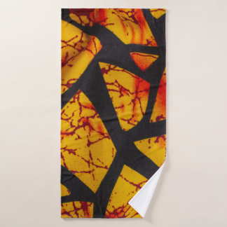 Toalha De Banho Bold Geometric African Wax Print Fabric - Gold, Re