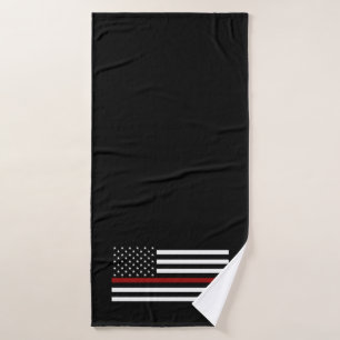 Toalha De Banho Bombeiro Thin Red Line Cross Bath Towel