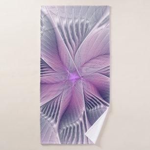 Toalha De Banho Bonito Flor Rosa Moderna Abstrato de Arte Fractal
