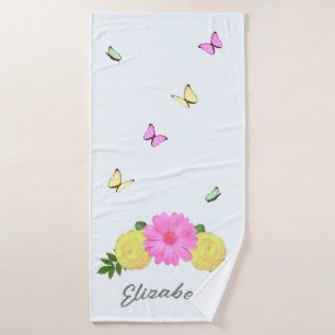 Toalha De Banho Borboleta Floral
