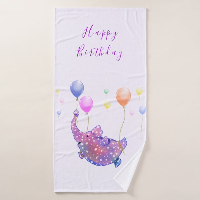 Toalha De Banho Borthday Bath Towel, Elefante Voador (Toalha de Banho)