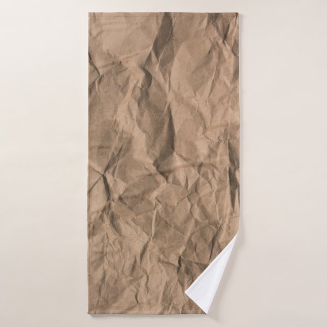 Toalha De Banho Brown rough crumpled recycled paper texture (Toalha de Banho)