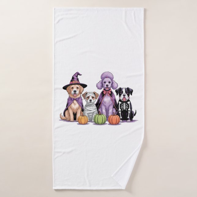 Toalha De Banho Cachorro da Equipe de Halloween (Toalha de Banho)