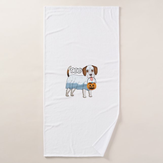 Toalha De Banho Cachorro de Halloween Beagle Fantasma (Toalha de Banho)