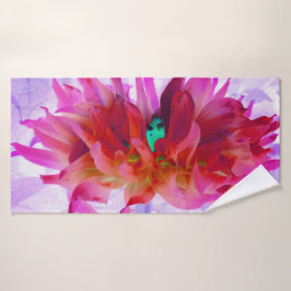 Toalha De Banho Cactus Dahlia Vermelho e Rosa Quente