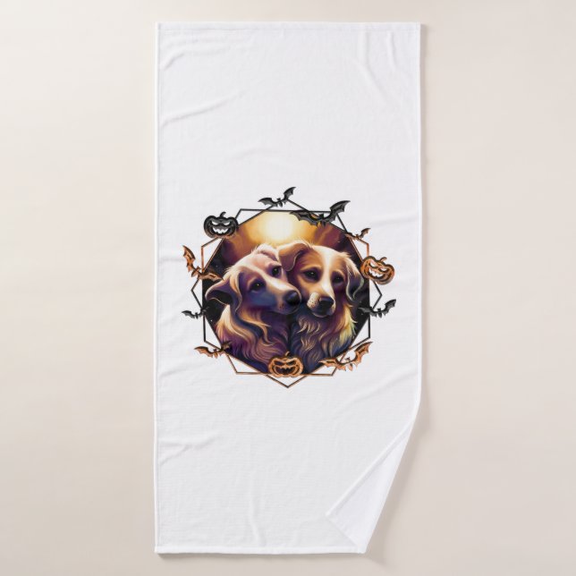 Toalha De Banho Cães de Halloween (Toalha de Banho)