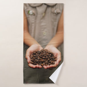 Toalha De Banho Café feijões de café com aroma torrado