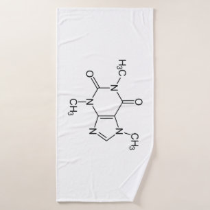 Toalha De Banho Caffeine Molecule Chemistry Átomos de café