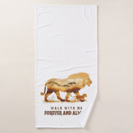 Toalha De Banho Caminhe Comigo - Para sempre | Design de leão