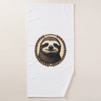 Toalha De Banho Camisa Clássica de Gravura de Preguiça Natureza (1