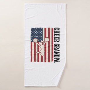 Toalha De Banho Camisa de bandeira vintage patriótica Cheer Grandp