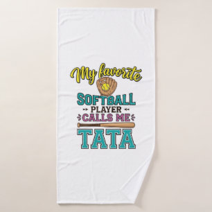 Toalha De Banho Camisa do Jogador de Softbol Favorito Me Chama TAT