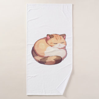 Toalha De Banho Camisa-T Clássica De Gato De Munchkin Bonito Dormi