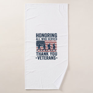 Toalha De Banho Camiseta Agradecendo a Todos os Veteranos que Serv