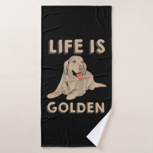 Toalha De Banho Cão Retriever Dourado - A Vida é Dourada