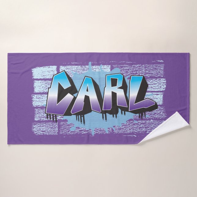 Toalha De Banho Carl Seu Nome Grafite Bath Beach Towel (Toalha de Banho)