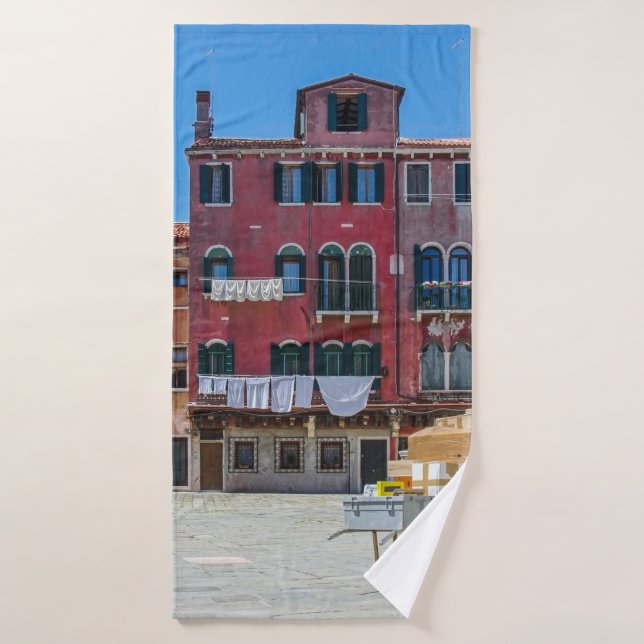 Toalha De Banho Carrinho com caixas em Veneza (Toalha de Banho)